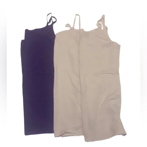 NNT 3 x Uniqlo “Airism” spaghetti  seamless light beigeblack camisole tank XS - Picture 2 of 2